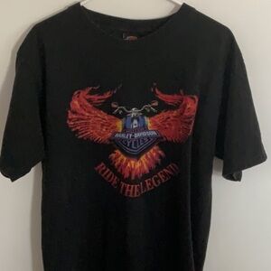Harley-Davidson Black and Red Graphic Short Sleeve Tee